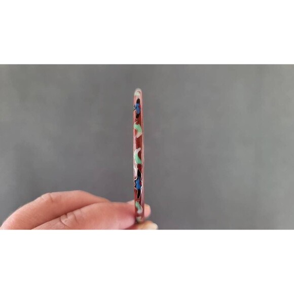 Desert Red Cloisonne Enamel Bangle - Picture 5 of 10
